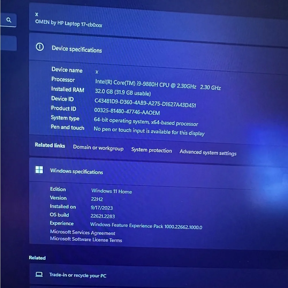 HP Omen 17”